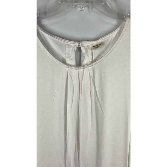 iGENJUN Women's Sleeveless Keyhole Back Button Pleated Top White Size Small - Picture 2 of 7